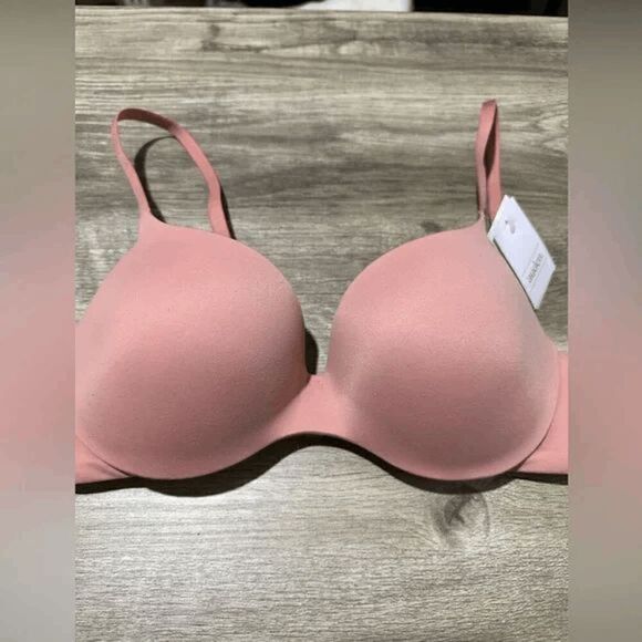 Auden NWT size 46D lightly lined, Demi coverage underwire bra in rose pink - Picture 1 of 3